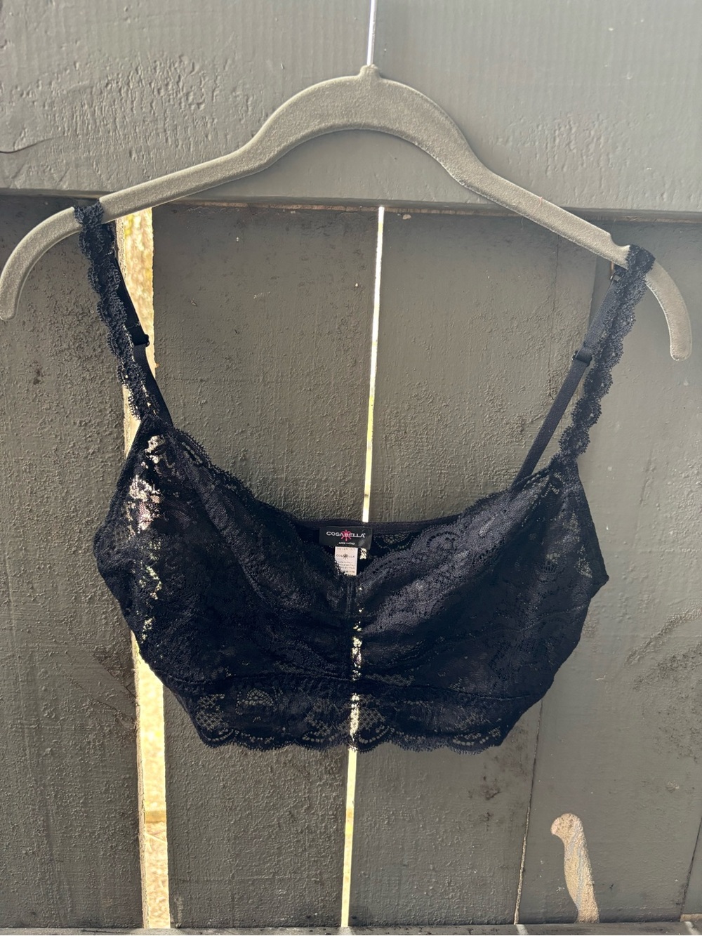 Cosabella Black Lace Bralette with Scalloped Trim